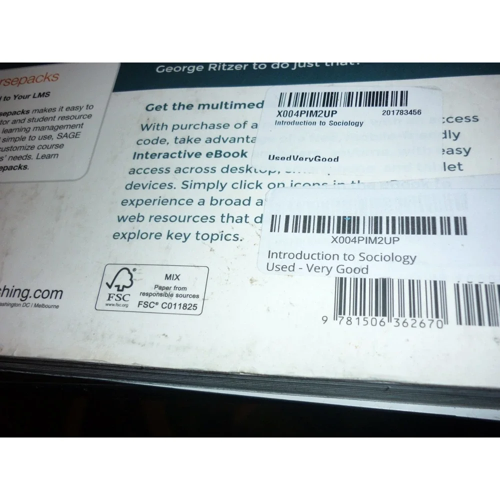 Introduction to Sociology - Paperback‎ By Ritzer, George - VERY GOOD